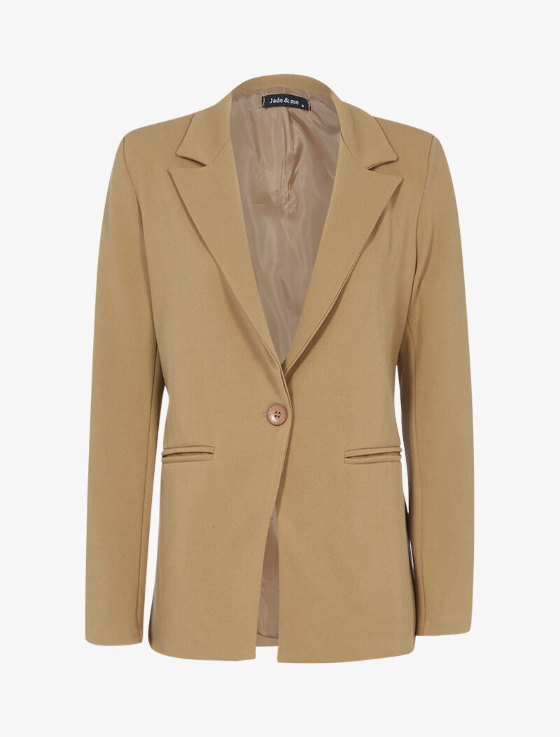 Veste casual unie - camel - 1