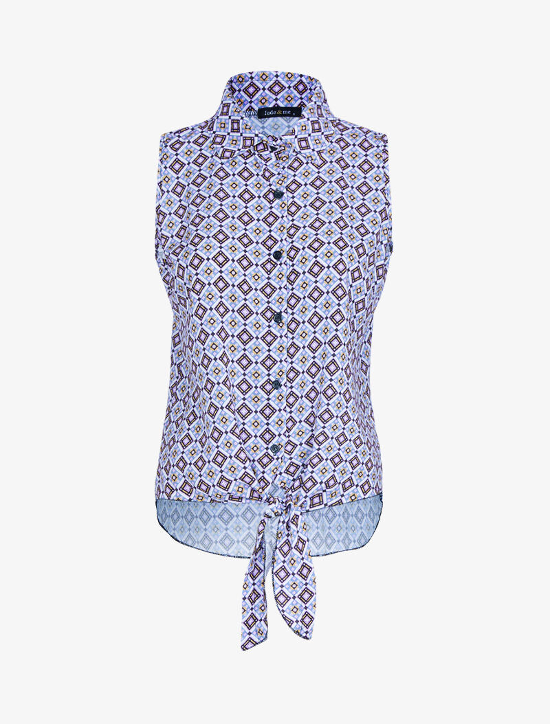 Chemise sans manches à pois - lilas - 3