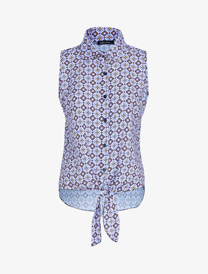 Chemise sans manches à pois - lilas - 3