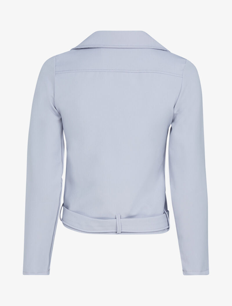 Veste zippée à bord ceinturé - gris clair - 2