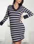 Robe à rayures irisées - marine - 1