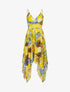 Robe asymétrique à imprimé tropical - jaune - 1
