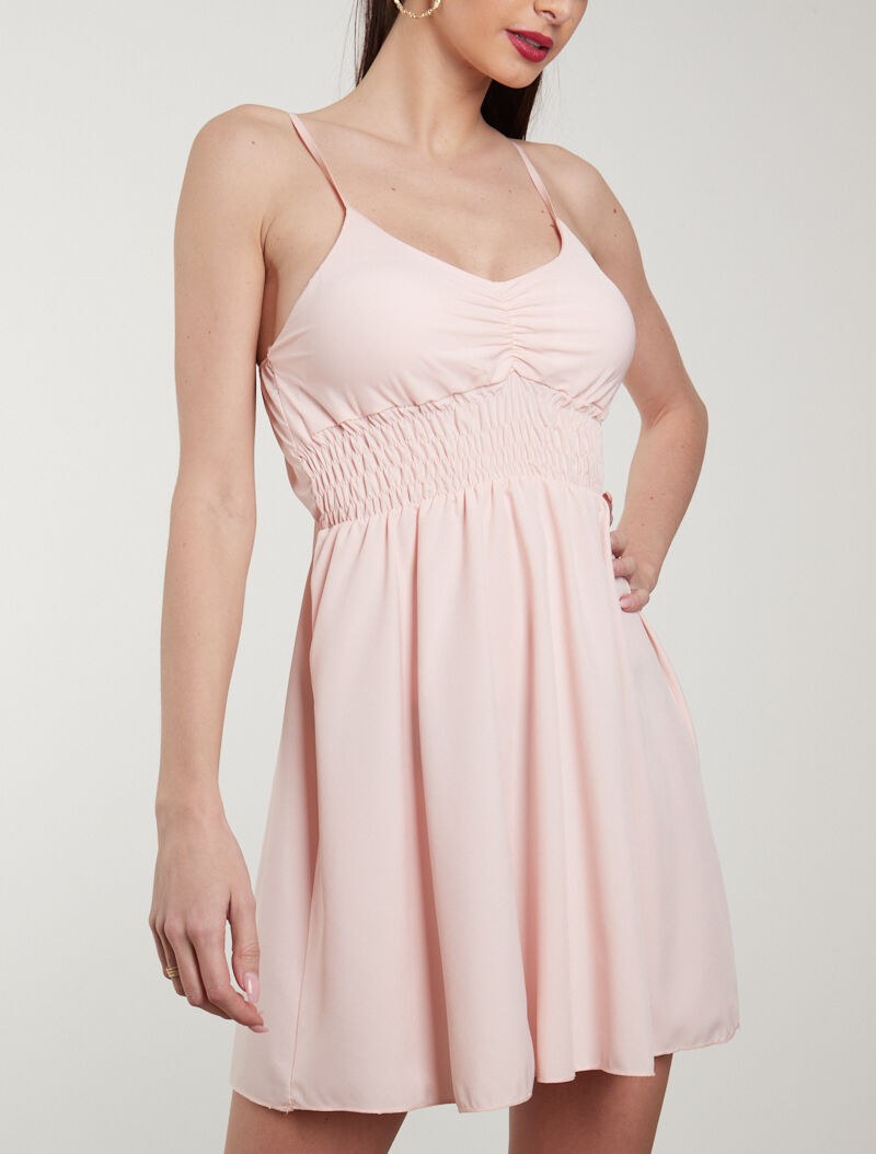 Robe patineuse à fines bretelles - rose - 1