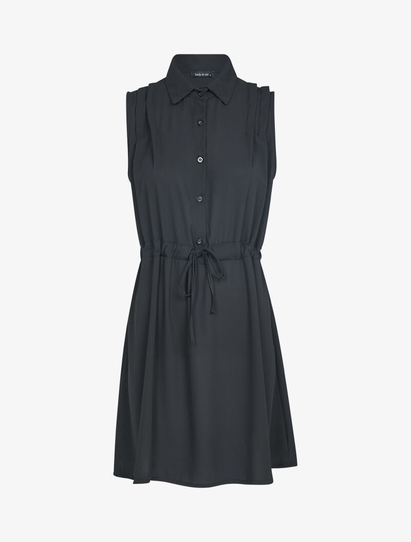 Robe sans manches en voile transparent - noir - 1