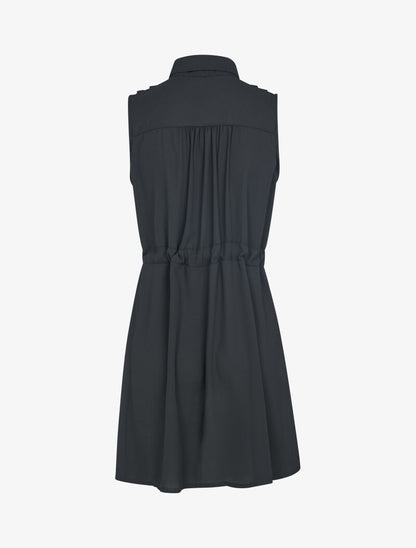 Robe sans manches en voile transparent - noir - 2