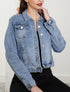 Vestes en jean à détails griffés - bleu denim - 1