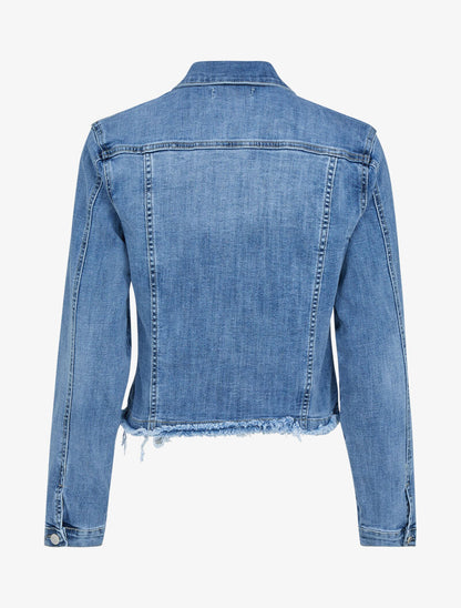 Vestes en jean à bord effiloché - bleu denim - 3