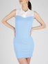 Robe à détail style chemise - bleu ciel - 4