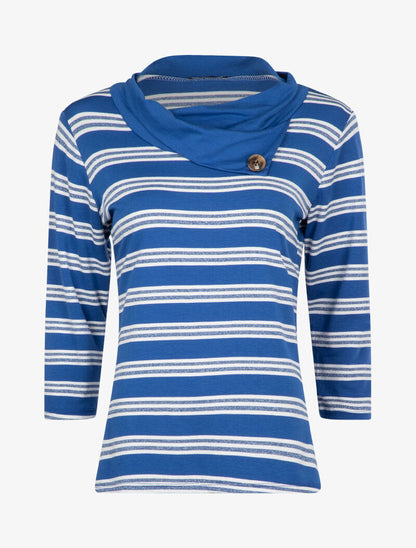 Top à imprimé rayures - bleu roi - 1