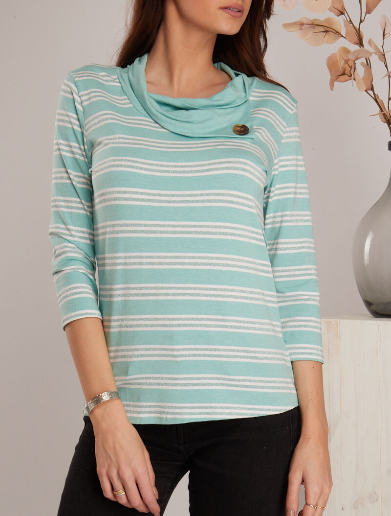 Top à imprimé rayures - vert d&