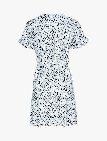 Robe trapèze à pois - blanc - 3