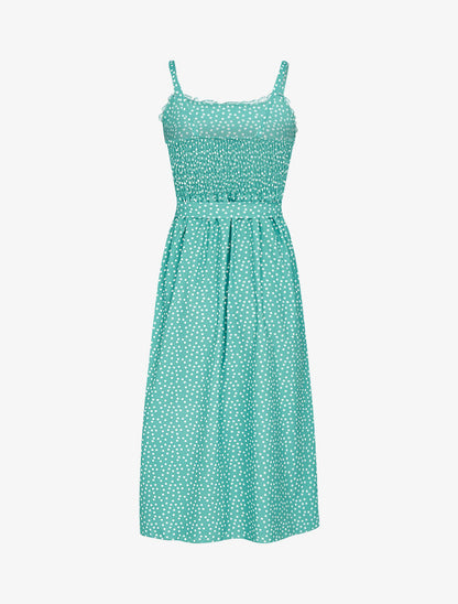 Robe longue à pois - turquoise - 3