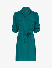 Robe ample style chemise - bleu canard - 4