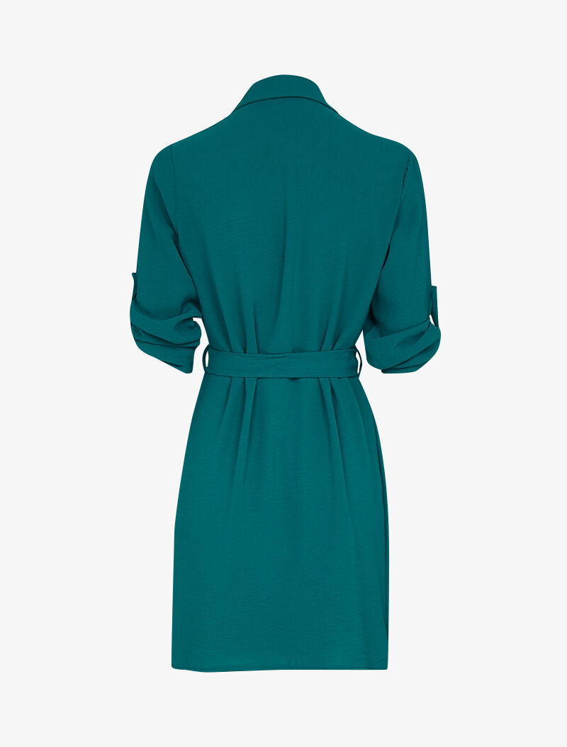Robe ample style chemise - bleu canard - 2