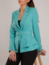 Blazer cintré à basques - turquoise - 1