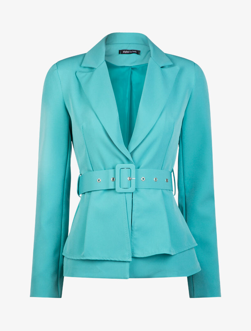 Blazer cintré à basques - turquoise - 2