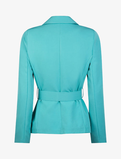 Blazer cintré à basques - turquoise - 3