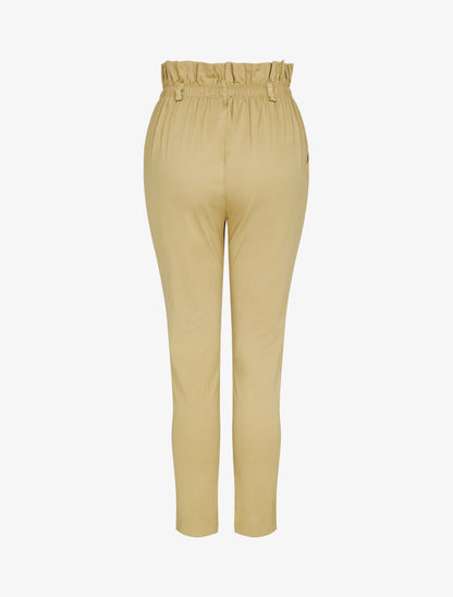 Pantalon uni coupe carotte - camel - 2