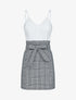 Robe moulante à imprimé tartan - ecru - 1