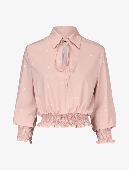 Crop top à imprimé coeurs - rose - 3