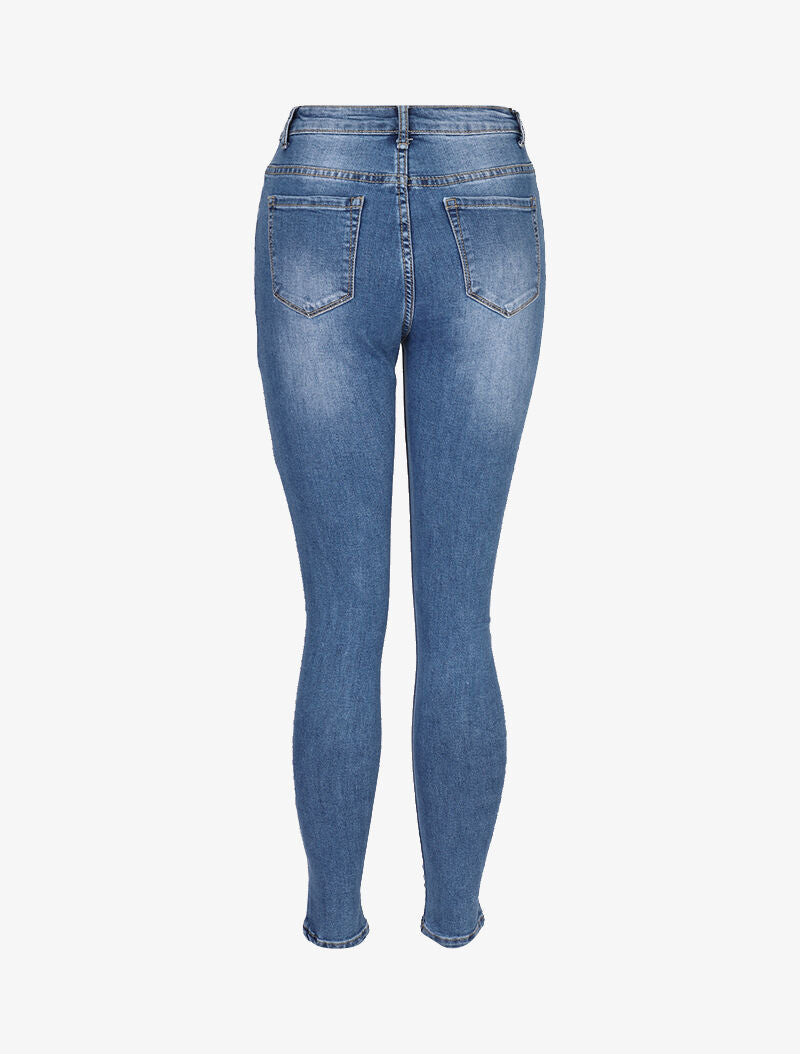 Jean skinny à déchirures doublées - denim clair - 2
