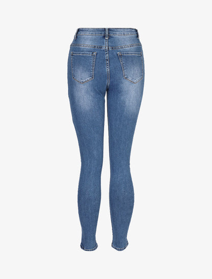 Jean skinny à déchirures doublées - denim clair - 2