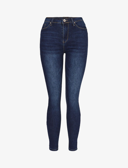 Jean taille haute push-up - denim brut - 1