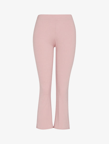 Pantalon flare à bords coupe franche - rose - 1