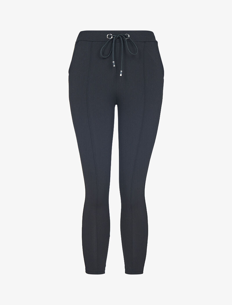 7/8-Hose mit schimmernden Streifen - schwarz/gold