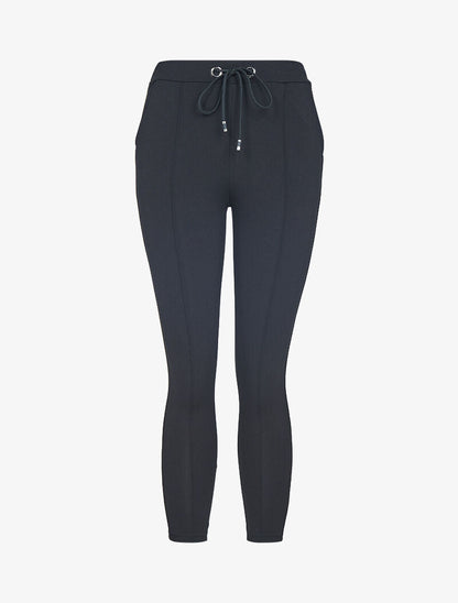 7/8-Hose mit schimmernden Streifen - schwarz/gold