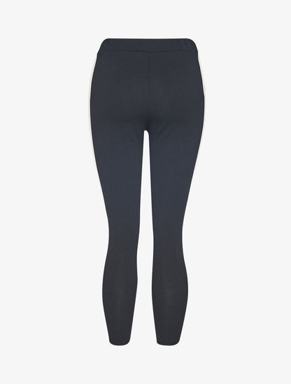 7/8-Hose mit schimmernden Streifen - schwarz/gold