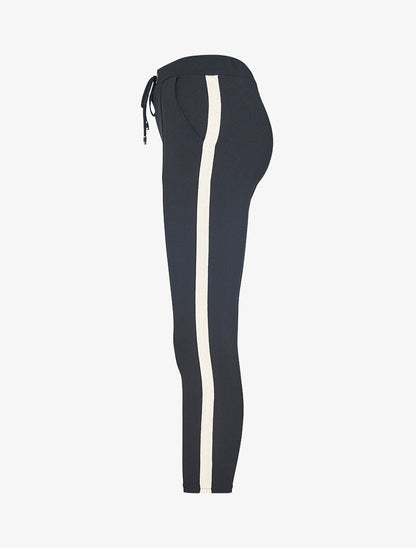 7/8-Hose mit schimmernden Streifen - schwarz/gold