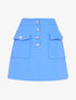 Mini jupe à poches et boutons contrastants - bleu ciel - 3