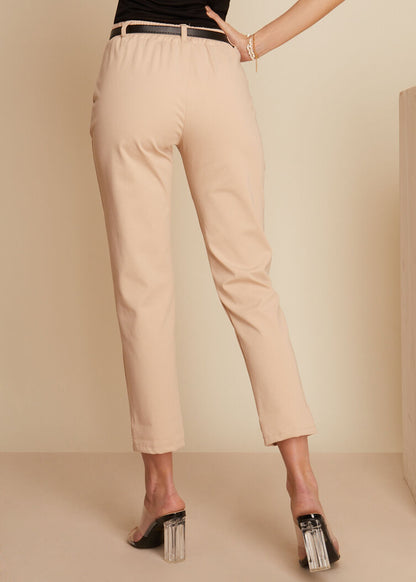 Pantalon coupe carotte stretch - beige - 2