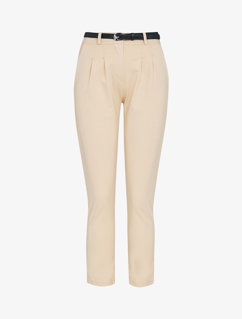 Pantalon coupe carotte stretch - beige - 3