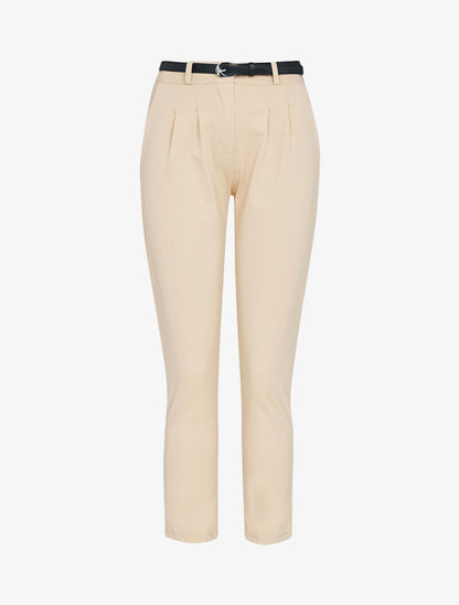 Pantalon coupe carotte stretch - beige - 3