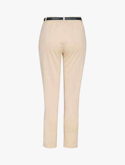 Pantalon coupe carotte stretch - beige - 4