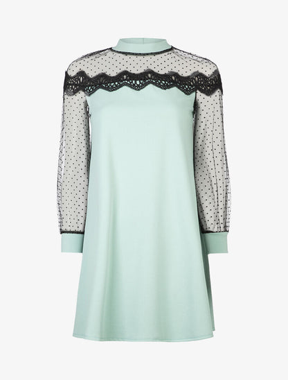 Robe à haut de buste en tulle - vert d&