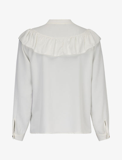 Blouse boutonnée et volantée - blanc - 2