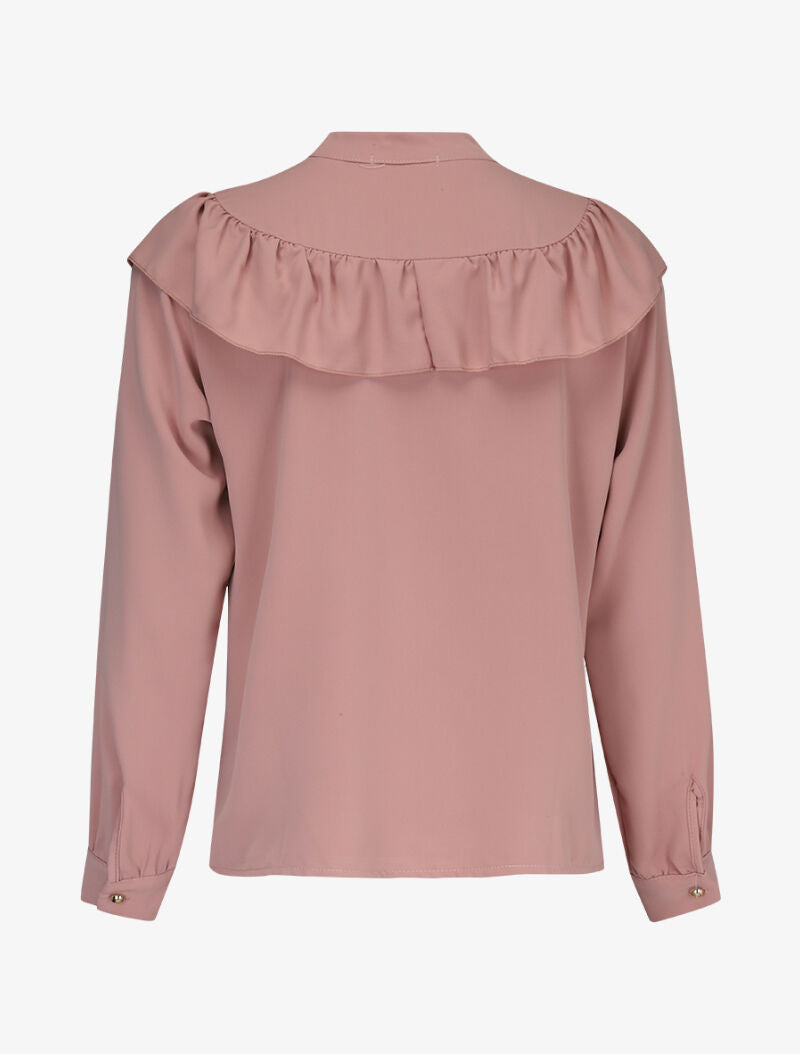 Blouse boutonnée et volantée - rose - 2
