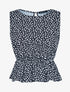 Crop top volanté à imprimés - noir - 1