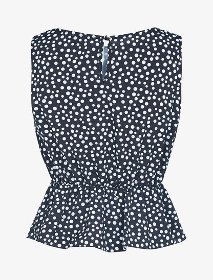 Crop top volanté à imprimés - noir - 2
