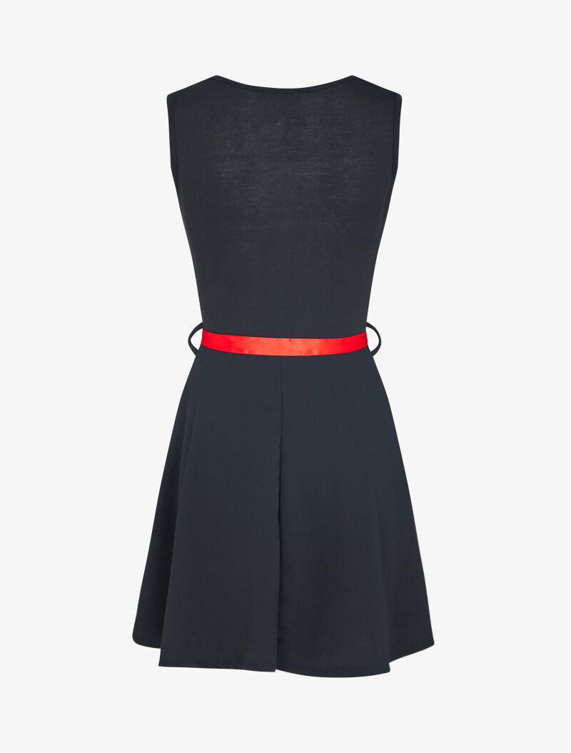 Robe bi matière à col bénitier - noir - 2