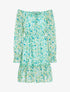 Robe fleurie à col bardot - vert d&