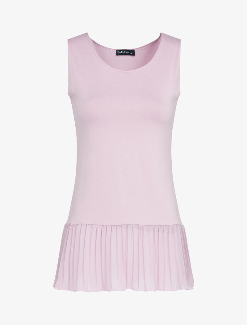 Débardeur à bord gaufré - rose - 1