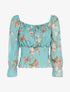 Crop top irisé à imprimé floral - turquoise - 3
