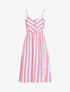 Robe rayée à buste boutonné - rouge - 3