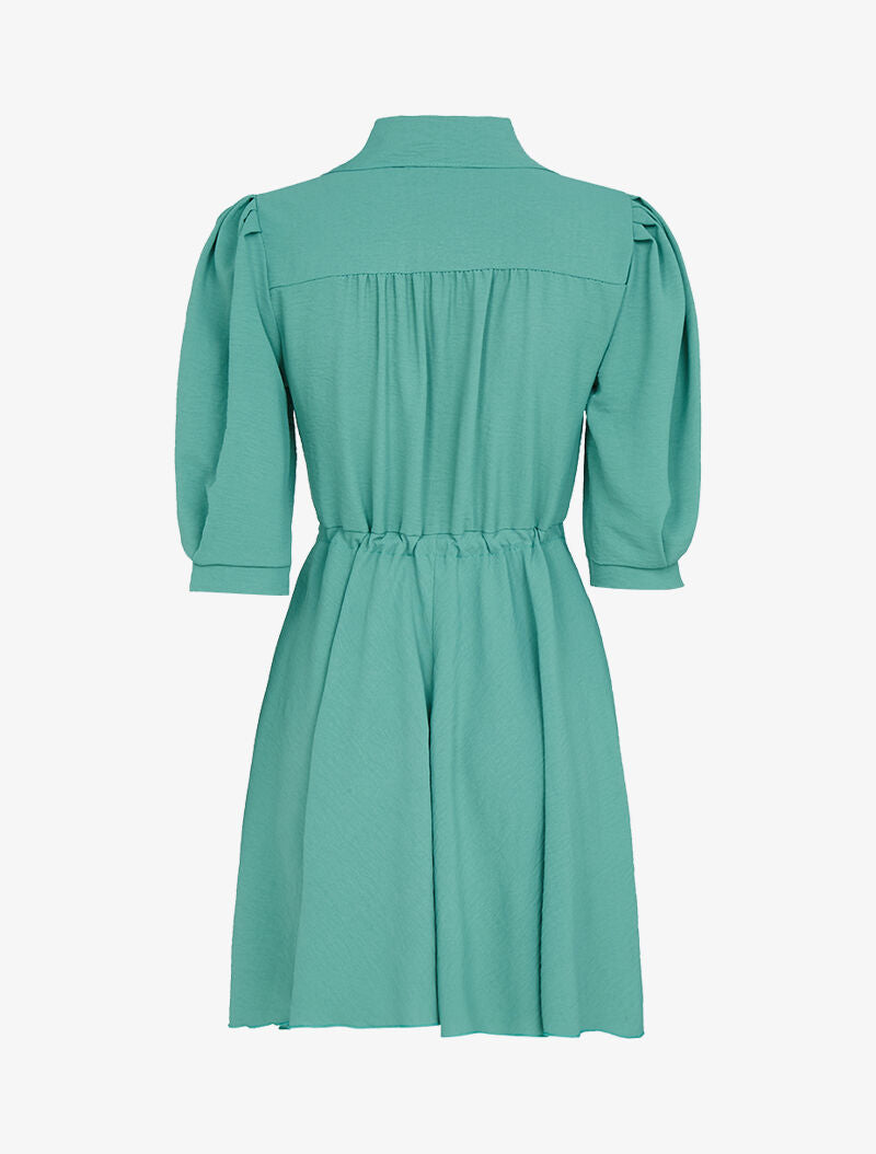 Robe patineuse à boutons contrastants - turquoise - 2