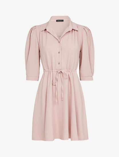 Robe patineuse à boutons contrastants - rose - 3