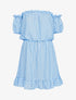 Robe à pois et volants - bleu ciel - 1